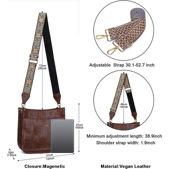 HKCLUF Crossbody Bag Purse for Women 2Pcs Leather Hobo Handbag Wallet Se… - Picture 4 of 8